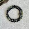 Pulsera Popular al por Mayor "Jifeng Langyue" Nuevo Estilo Chino Alga de Agua Concha Negra Media Luna Pulsera Concha de Mariposa Negra Doble Círculo Regalo
