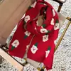 Bufanda Tejida Roja de Santa Claus Otoño e Invierno Cálida y Versátil Regalo de Navidad para Pareja Estudiante Bufanda de Lana Verde