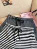 Shorts Deportivos Casuales de Bloques de Color a Rayas para Mujer Verano 2025 Delgados con Cordón Cintura Alta Adelgazantes Pierna Ancha Hot Pants Shorts