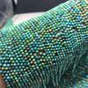 Cristal natural 2MM mineral bruto natural turquesa de Hubei calidad A cuentas redondas cuentas sueltas turquesa cadena larga semiacabada