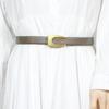 Cinturón de cuero vintage para mujer, nuevo, fino, sencillo, combinable, moderno, decorativo, para traje.