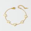 Pulseira de Aço Titânio Feminina Estilo Japonês e Coreano Empilhada Coração Chave Novo Estilo Coreano Feito à Mão Galvanizado Joia Pulseira Pulseira do Amor