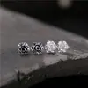 Venerables Pendientes de Moda Únicos de Flor Pequeña en Plata de Ley S925 con Estilo Étnico Retro de Plata Tailandesa Vintage para Mujeres