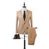 Comercio Exterior Transfronterizo Primavera y Otoño Nuevo Moda Masculina Traje de Negocios Ropa Formal Estilo Coreano para Hombre Casual Ajustado Traje Conjunto de Dos Piezas