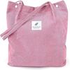 2025 Nueva Bolso de Hombro de Pana para Mujer Estudiante Coreana Bolso de Lona Gran Capacidad Literario Simple Versátil Bolsa de Compras