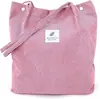 2025 Nueva Bolso de Hombro de Pana Femenino Estudiante Coreana Bolsa de Lona Gran Capacidad Literario Casual Más Fácil de Combinar Bolsa de Compras