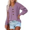Suéter tejido de Amazon para mujer, estilo europeo y americano, con botones, jersey, nuevo estilo otoño e invierno europeo y americano, holgado y elegante
