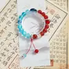 Pulsera Floral de Fresia y Limón Popular en Xiaohongshu, Súper Hada, Pulsera Floral Verde Brillante, Pulsera de Amistad para Estudiantes