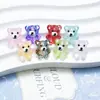 Oso de Dibujo Animado Lindo Abrazando Cuentas de Vidrio Color Caramelo Accesorios de Vidrio Tipo Gelatina Materiales para Colgar en el Coche Hechos a Mano con Cuentas