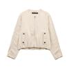 Comércio Exterior Transfronteiriço Aliexpress Produto Novo Quente Comércio Exterior Roupa Feminina Atacado Jaqueta Bomber Mistura Linho Zr