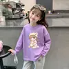 Camiseta de Manga Longa para Meninas, Coleção Primavera e Outono 2026, Top 100% Algodão para Meninas Jovens, Camiseta Básica Versátil para Moda Casual