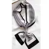Nuevo Pañuelo Largo de Seda para Mujer en Primavera, Otoño y Verano, Pañuelo de Cuello Estampado, Pequeño Pañuelo Decorativo Moderno y Versátil