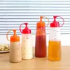 Frasco squeeze transparente espesso doméstico multifuncional com escala tempero molho de salada de tomate pote squeeze durável