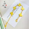 Pulsera de Mariposa Cielo Estrellado de Oro Brillante 24K para Mujer, Pulsera de Mariposa Simple y Versátil al por Mayor de la Tienda de Oro Zhonglian
