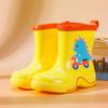 Botas de Lluvia Planas de Dibujos Animados de Dinosaurios para Niños, Zapatos de Agua para Guardería, Botas de Lluvia Cómodas de Eva para Niños Pequeños y Medianos