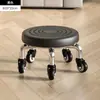 Banqueta Baixa Doméstica com Rodízios Giratórios, Banquinho Pequeno para Crianças Aprendendo a Andar, Banqueta para Manicure e Costura, Banquinho Pequeno