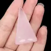 Suporte de exibição de anel em formato de cone polido de pedra bruta de cristal natural, ornamento de exibição de joias, venda por atacado popular transfronteiriça