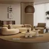 Juego de sofá tipo guijarro para sala de estar de apartamento pequeño estilo crema, sofá de negociación moderno creativo simple y único