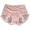 2759 Encaje Rosa para Mujer talla extra Ropa interior chica rellenita Sexy Malla Cintura Alta Puro Sin Marca Calzones Triángulo Venta al por Mayor