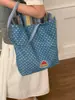 Bolso de Hombro Casual de Gran Capacidad Estilo Coreano 2026 Nuevo Bolso Tote de Mezclilla Bolso de Hombro de Lunares Dropshipping