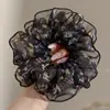 Goma de pelo de malla extragrande estilo coreano para mujer, goma de moño de alta gama, banda elástica para coleta diaria