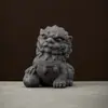 Figura de Mascota de Té de Arcilla Púrpura León para la Riqueza, Se Puede Usar como Adorno de Té, Decoración de Mesa de Té y Accesorio de Juego de Té Kung Fu Estilo Chino