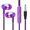 Fone de ouvido para celular com fio de nylon resistente à tração para oppo Huawei vivo Xiaomi jogo Android fone de ouvido com controle por fio e subwoofer