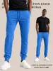 Pantalones deportivos ajustados para hombre transfronterizos, cómodos pantalones largos atléticos de punto, disponibles en tallas grandes y múltiples colores, listos para venta al por mayor y personalización de marca privada