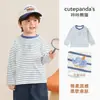 [Liquidação de Camisetas de Manga Longa] Kaka Panda Roupas de Outono para Crianças Camiseta Básica para Meninos Tops de Bebê para Primavera e Outono