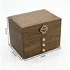 Caja de almacenamiento de joyería de cuero PU de alta calidad de tres y cuatro capas con cajones y compartimentos para guardar anillos, pendientes y collares