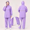 Conjunto de capa de chuva e calça de chuva novo unissex refletivo LOOG à prova de tempestade sistema de cores Morandi em estoque à prova d'água