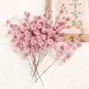 Flores Artificiais com 12 Cabeças de Frutos Vermelhos de Azevinho, Fruta da Fortuna, Decoração de Natal, Frutas de Azevinho de Espuma, Decoração de Atmosfera de Ano Novo