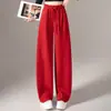 Pantalones Grises de Pierna Ancha Estrecha para Mujer Primavera Otoño de Cintura Alta Fluidos Adelgazantes Pantalones Banana 2026 Nuevos Casuales de Pierna Recta Ropa Deportiva