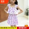 Traje de baño para niños falda de una pieza para niña de bocina plana estilo extranjero princesa floreado para niños aguas termales playa mayoreo