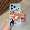 Capa de celular com gato laranja girando o bumbum, compatível com Apple 17 Pro Max, iPhone 16 e telefones Huawei, com uma janela em formato de coração