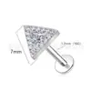 Pendientes de Titanio F136 Triángulo Zircón Clavo de Hueso de Oreja Aleación de Titanio G23 Joyería para Perforación de Oreja Clavo de Labio Salida de Fábrica