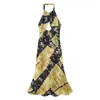 Vestido de Verano para Mujer con Diseño Francés Hueco Estampado sin Mangas Halter Elegante Moda Nueva 2026 Transfronterizo Europeo y Americano