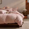 Juego de ropa de cama jacquard teñido en hilo de algodón de estilo vintage, juego de cuatro piezas de algodón puro, sábana de cama tejida gruesa, funda de edredón, sábana bajera, grado A para maternidad e infantil