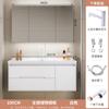 Nuevo Estilo Panel de Puerta de Roble Mesa de Lavado Combinación Lavabo Lavabo para Baño Crema Gabinete de Baño Integrado Lavabo