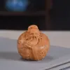 Salão Dourado Madeira Maciça Escultura Fu Lu Shou Samsung Três Deuses da Prosperidade Pega Pequenos Enfeites Animal de Estimação para Chá Artesanato em Escultura de Madeira Mesa