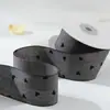 Cinta de Tela con Puntos Polka Corazón Flor de Ciruelo Mariposa Flocado Negro y Gris Cinta de Material para Lazos de Manualidades DIY Accesorios para el Cabello