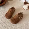 Sandálias Birkenstock femininas de camurça retrô, nova coleção de outono, para crianças de 3 a 6 anos, com sola macia, antiderrapantes, com fechos de velcro
