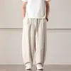 Pantalones Rectos de Algodón y Lino para Hombre Estilo Chino Nuevo Verano 2026 Estilo Japonés Talla Grande Modernos Holgados Casuales