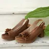 Sandalias de Verano con Hebilla Floral Transfronterizas Europeas y Americanas, Talla Grande, Nuevas de Tacón Alto para Mujer 2025, Venta al por Mayor, Talla Grande