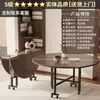 Mesa de jantar dobrável e extensível, mesa redonda grande para a sala de estar, multifuncional, adequada para 20 pessoas, mesa dobrável para uso doméstico, ideal para apartamentos pequenos