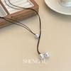 Collar Largo Deslizante de Perlas Imitación de Nuevo Estilo para Mujer Diseño Nicho Distintivo Exquisito Simple Versátil Cadena Clavícula