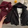 Jaqueta infantil acolchoada para inverno, corta-vento com capuz liso para meninos, casaco de algodão espesso para meninas, casaco de algodão estiloso para crianças