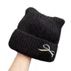 Chapéu de Gato Estilo Coreano Fofo Chapéu de Lã para Mulheres Outono Inverno Chapéu Frio Proteção Térmica para Orelhas Chapéu de Tricô Faz o Rosto Parecer Menor Versátil Estudante