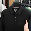 26 Novos Modelos de Outono 100% Algodão Mercerizado Camisas Polo de Manga Longa para Homens, Negócios Casuais para Meia-Idade Cor Sólida Versátil Gola Polo