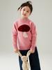 Camiseta Interior de Punto para Niños con Media Cuello Alto 100% Lana Patrón de Dibujos Animados 25 Otoño e Invierno Suéter Versátil Engrosado para Niños y Niñas